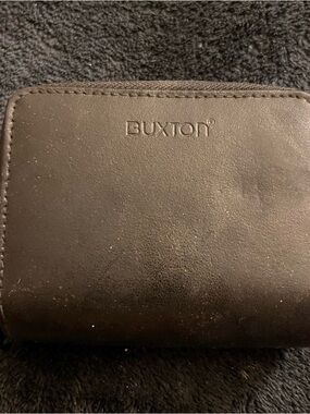 Buxton Black Zip-Around ID Wallet